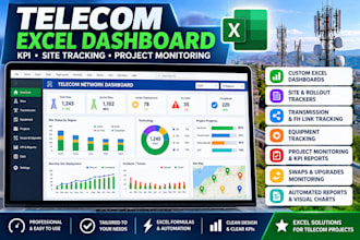 create professional telecom excel dashboards and project trackers