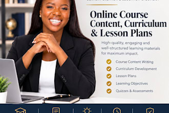 create online course content, curriculum, and lesson plans
