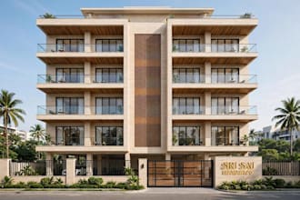 design apartment building floor plan with 3d exterior