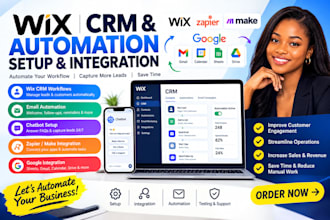 setup wix crm workflow email automation chatbot zapier make google integration