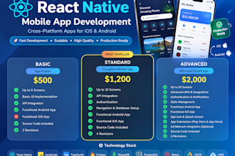 develop react native mobile apps for ios and android