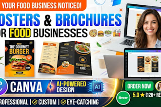design in canva posters and brochure for food business
