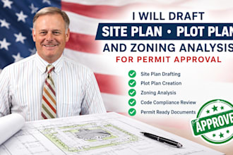 draft site plan plot plan and zoning analysis for permit approval