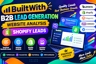 provide builtwith, b2b lead generation, website analysis, shopify leads