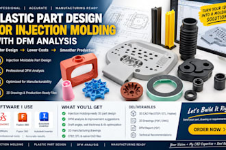design plastic parts for injection molding with professional dfm analysis