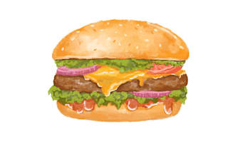 watercolor illustrations of food and drinks