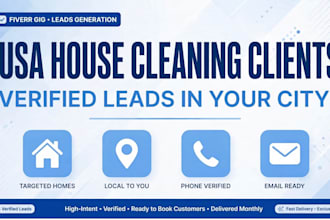 find verified US house cleaning leads with phone,email, and address