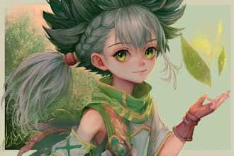 draw anime art character illustration for vtuber, oc and pfp