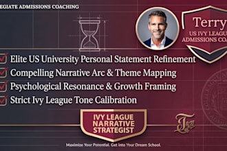 refine personal statement and narrative arc for top tier us universities