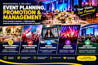 do viral event promotion, ticket sales, webinar, concert