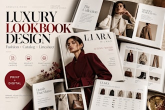 design fashion lookbook, magazine layout, product catalog, linesheet