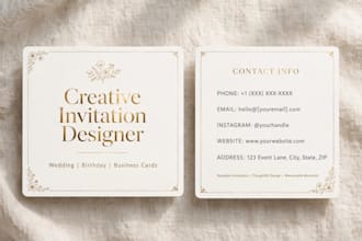 design wedding invitation card and visiting business card
