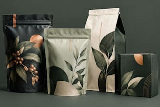 design coffee bag, coffee pouch, tea packaging, doypack, coffee box with dieline