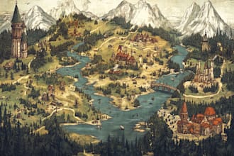 make a fantasy map illustration