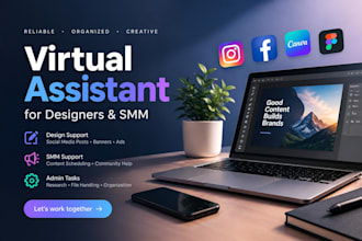 virtual assistant for graphic designers and SMM