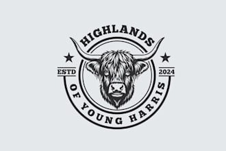 make majestic regal logo with scottish highland cow