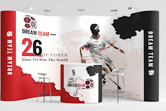 design professional  trade show booth graphics, backdrops, podium