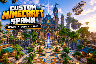 build a custom minecraft server spawn or lobby