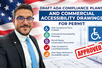 draft ada compliance plans and commercial accessibility drawings for permit