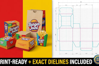 design food packaging, die lines, and restaurant branding