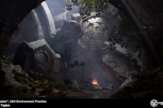create unreal engine 5 3d game environment and game UI