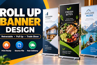 design roll  up banner, retractable banner and pull up banner for trade shows