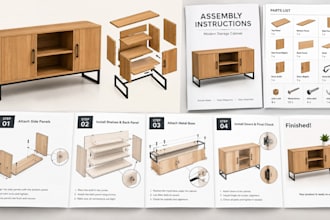 create step by step visual assembly instructions and technical product manuals