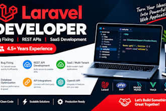 fix laravel bugs, develop custom laravel web applications or rest api