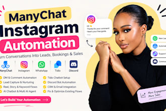 setup build manychat uchat bot automation manychat tidio chatbot manychat expert