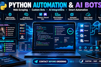 develop  python bot, web scraping, n8n ai automation, telegram, discord bot