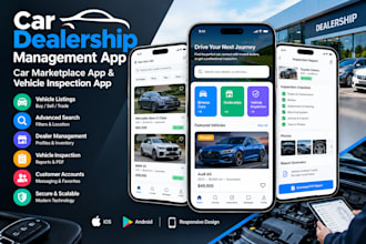 car dealership management app, car marketplace app, vehicle inspection app