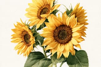 do a botanical watercolor illustration, floral drawing