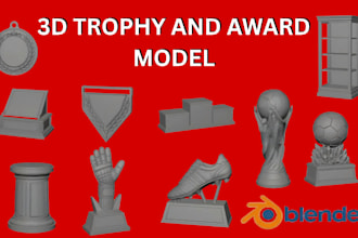 design custom 3d trophy, award and medal models for 3d printing