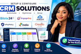 setup bitrix engagebay CRM jenesis software epaypolicy indio  creatio ai CRM