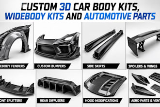 design custom 3d car body kits, widebody kits and automotive parts