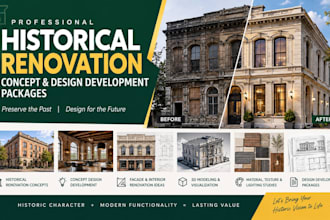 design historical renovation concept and design development packages