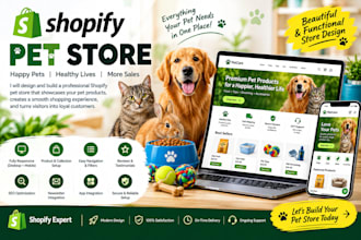 shopify pet store, pet supplies website, ecommerce store