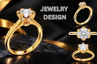 do jewelry cad design, 3d pendant 3d ring neckless in fusion360 for 3d printing