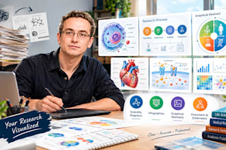 create a scientific diagrams, infographic  and graphical abstracts for research