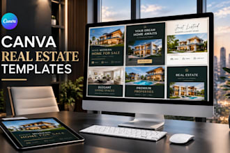 design editable canva real estate templates for agents and businesses