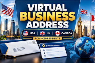 provide USA UK canada virtual business address for non residents