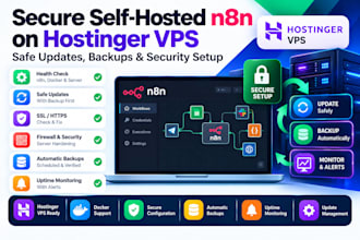 secure self hosted n8n on hostinger vps with safe updates and backups