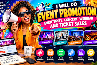 do event promotion, eventbrite, concert, webinar,ticket sales,halloween