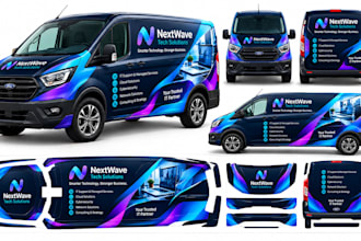 create and redesign car wrap, vehicle wrap, van wrap and vehicle graphics design