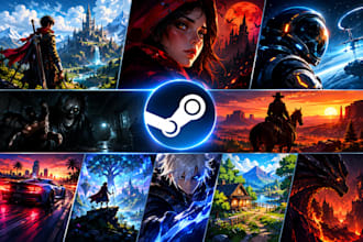 design steam capsule art, steam game art and storefront game banners