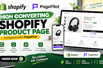 design a high converting shopify product page using pagepilot