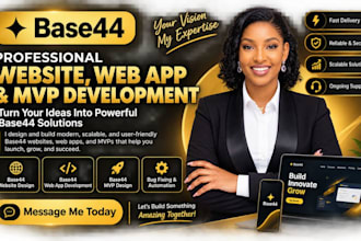 design a professional base44 website, base44 web app or base44 mvp website