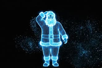 do 3d christmas hologram animation 3d led hologram fan festive projection loop