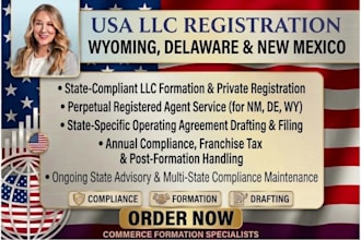 us llc registration, US llc formation for new mexico wyoming delaware  with ein