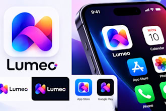 design modern app logo and custom app icon for ios and android mobile apps
